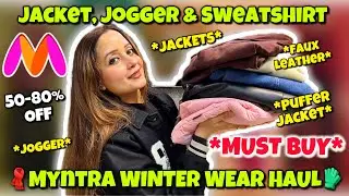 Myntra &ldquo;TRENDY&rdquo; Winter Jackets, Sweatshirt & Joggers😍Winter Wear Collection🧣Neha Singh #myntrafinds 
