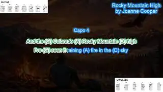 Rock Mountain High (capo 4) by Joanne Cooper play along with scrolling guitar chords and lyrics