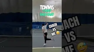 My Tennis Coach Shows Off how to hit One-Hand Backhand!