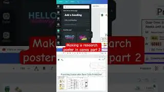 How to make a research poster in canva part 2 #canva #tutorial #phdstudent #poster #research