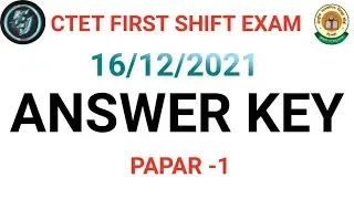 #CTET ANSWER KEY 16/12/2021 FIRST SHIFT PAPAR -1