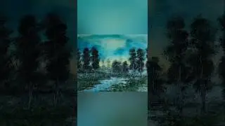 Oil painting #oilartwork #landscapeart #atre #artworld #creativity #natureart #trees #sky #riverside