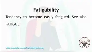 Fatigability | Psychological Terminologies | Psychology Lectures | in Urdu and Hindi