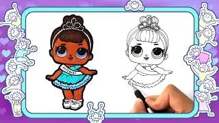 Как нарисовать куклу lol Miss Baby. Веселые раскраски. видео для детей. lol dolls