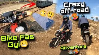 Bike stuck on railway track 😬 || Crazy off-road with full Adventure 🥵 || Him x vlogs