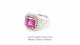 Vivid Pink Sapphire Diamond Ring