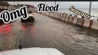 Sea water coming outside the road Jeddah 🌊