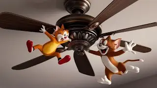 Tom and Jerry 😂 Spinning Fan Chase Chaos | Funniest Cartoon Chase Ever 🌀🐭🐱