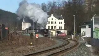 BR 52 8080-5, Ausfahrt Annaberg, Winterdampf