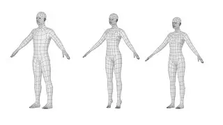 Male and Female Body In 'A' Pose Base Mesh 3D Model (preview)