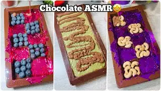 Chocolate ASMR with Edible Gold Leaves😍 Colourful combinations of Dubai Chocolates✨💖