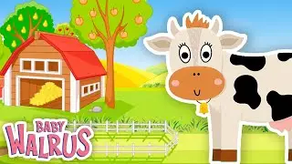 La oss telle med dyra på gården! | Læringsserie for babyer 0–2 år | Baby Walrus På Norsk 🐓 🔢