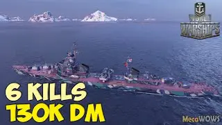 World of WarShips | Grozovoi | 6 KILLS | 130K Damage - Replay Gameplay 4K 60 fps
