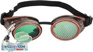 Lelinta Vintage Steampunk Goggles Glasses Spikes Halloween Costume Accessories for Men Women