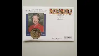1996 HM QEII 70th Birthday &pound;5 Pounds Coin Cover - Guernsey First Day Covers Mercury
