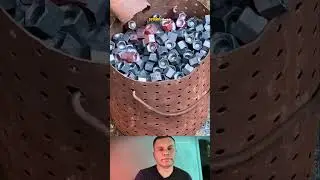 This is the process of making hex nuts from rusty iron #fypシ #productionprocess #metal #satisfying