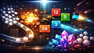 Энтропия | Успокаивающая тактическая игра в разбивание мяча с кристаллами и взрывными блоками - Э...