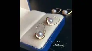 7.5-8.0MM JAPANESE AKOYA PEARL & 18K GOLD EARRINGS.