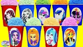 My Little Pony Monster High Surprise Cups Floam Play Foam Toys Surprise Egg and Toy Collector SETC