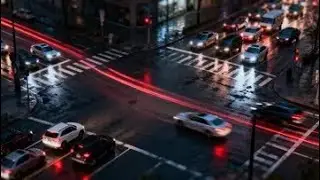 Intermittent Traffic Stop & Go at Red Light - Street Level