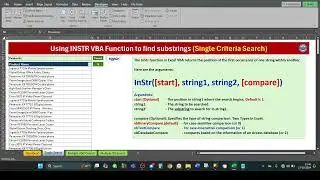 Dynamic Excel VBA InStr Function to search substrings within a string (Single and Multiple Criteria)