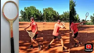 Is it possible to HIT HARD with a 50 year old WOODEN RACKET? #tennis #tennisplayer 