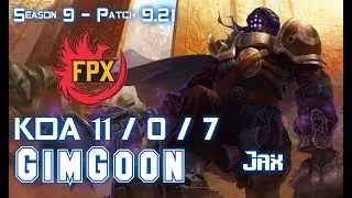 FPX GimGoon JAX vs JAYCE Top - Patch 9.21 EUW Ranked