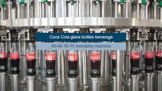 Coca Cola glass bottles beverage 40-40-10-10 filling and capping machines