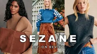 Осенняя коллекция Sezane Try-On Haul: юбка Clarine, сумка Gabin, джемпер Gustave, брюки с широкими штанинами