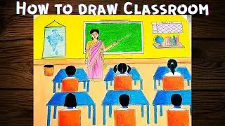 classroom drawing and colouring ll how to draw your classroom ll classroom drawing easy ll