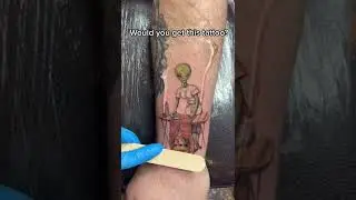 unique tattoo done by @kittattoos on TikTok 👽