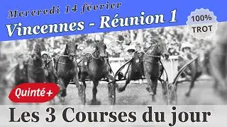 MERCREDI 14 FEVRIER 2024 | PRONOSTIC COURSES PMU DU JOUR | REUNION 1 VINCENNES
