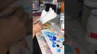 Lancy painted shoes custom sneakers，painting with moon