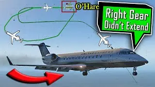 Air Wisconsin CRJ-200 has LANDING GEAR ISSUES | Right Wheels Stuck Up