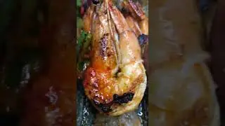 Grilled Prawn 🦐 Kebabs 😋. Delicious dinner #shorts #seafood #prawns #kebab #juicy #dinner