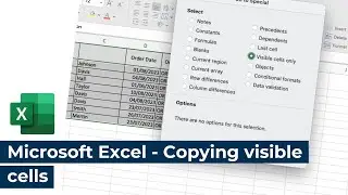 Microsoft Excel - Copying visible cells