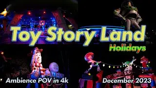 Toy Story Land Night Tour 2023 in 4k | Disney's Hollywood Studios Ambience | Disney World