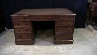 Antique Victorian Partners Desk in Mahogany