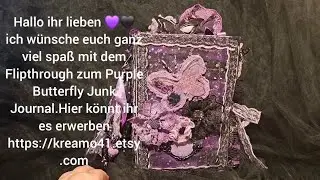 Flipthrough Purple Butterfly Junk Journal🖤💜🦋