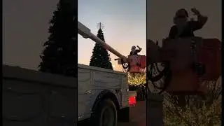 Here comes Santa Claus in a bucket truck! #arizona #christmas #santa  #christmaslights #parade