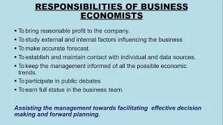 B eco: Roles and Responsibilities of Business Economist- kannada explanation by Sanath Kumar K