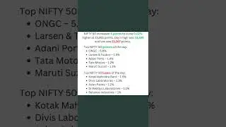 NIFTY 50 top gainers and losers of the day - 11th June 2024