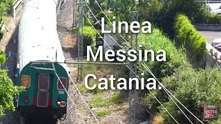 Treni sulla linea ferrata Messina-Catania. E 464 001.