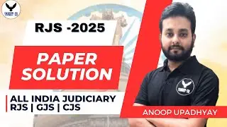 RJS Prelims 2025 Paper Solution 🔥 | Rajasthan Judiciary Answer Key & Explanations | Target 20