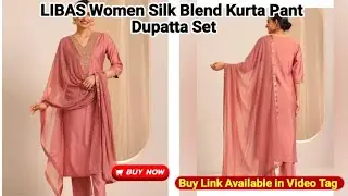 LIBAS Women Silk Blend Kurta Pant Dupatta Set