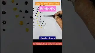Easy Trick to Draw Butterfly🦋😊| तितली बनाने की आसान ट्रिक | #short #art #viral  #shortsfeed