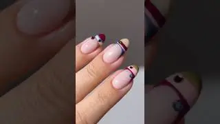 🥀🧵🍂🌧️полосатый осенний френч #ногти #дизайнногтей #дизайнногтей