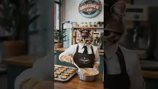 🐱🍪 Cat Chef Bakes Cookies Like a Pro! | Funny & Cute Cooking #shorts