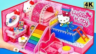 Make a Super Pretty Pink Hello Kitty Dollhouse from Recycled Cardboard | ❤️ DIY Cardboard World