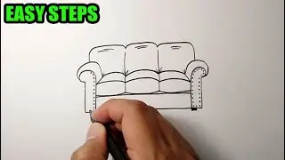 How to draw a sofa | Simple Drawing | Sofa Drawing Easy | Couch Drawing